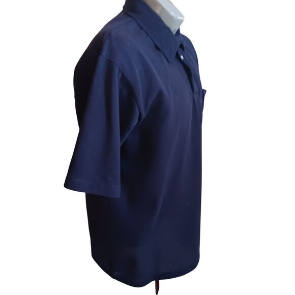 Men's Large Vintage 1980's Polo Shirt Pocket Thick Knit Golfer Pro Single Stitch - Picture 5 of 7